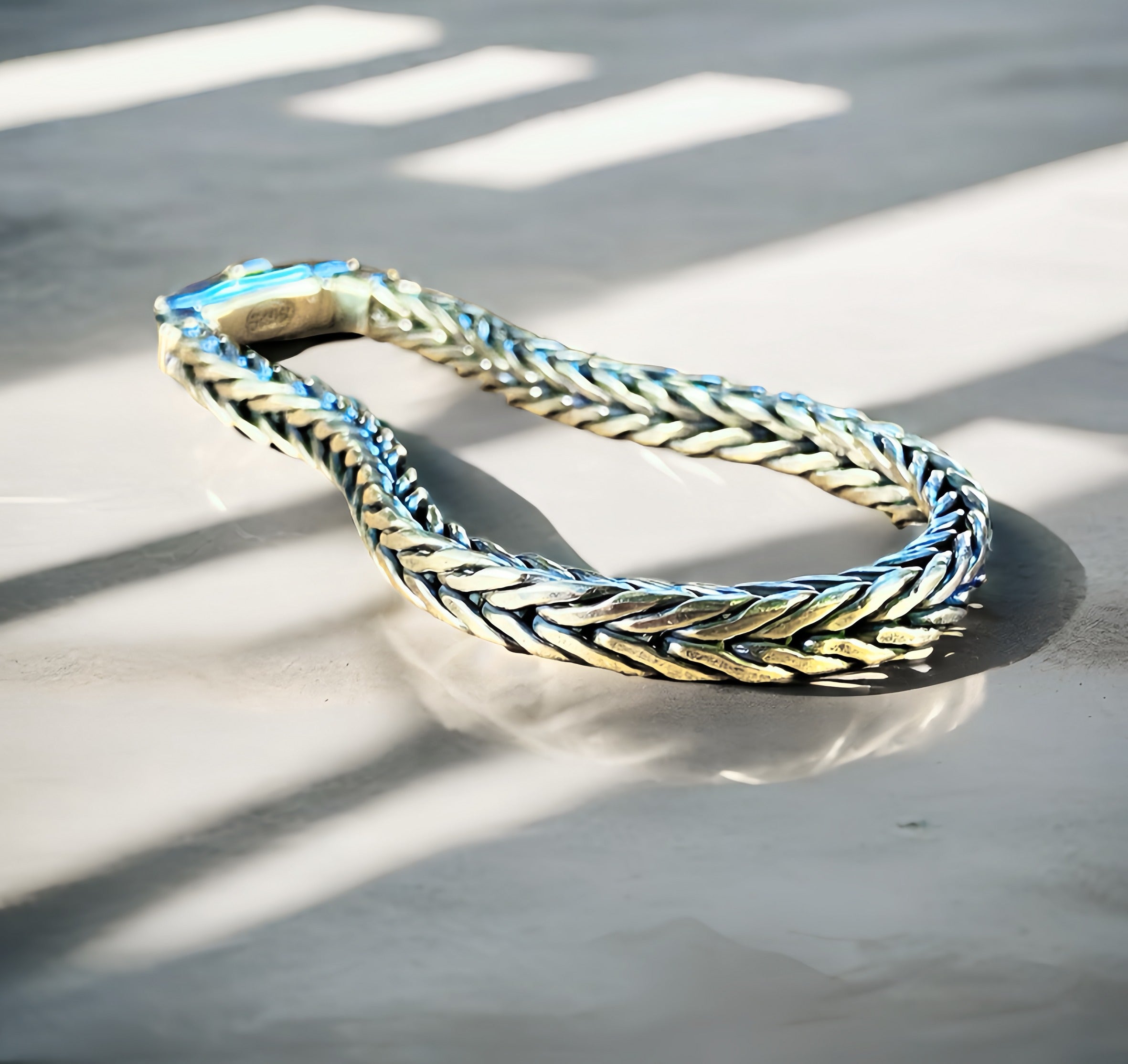 Braided Silver Bracelet Chain (Item No.SB171)