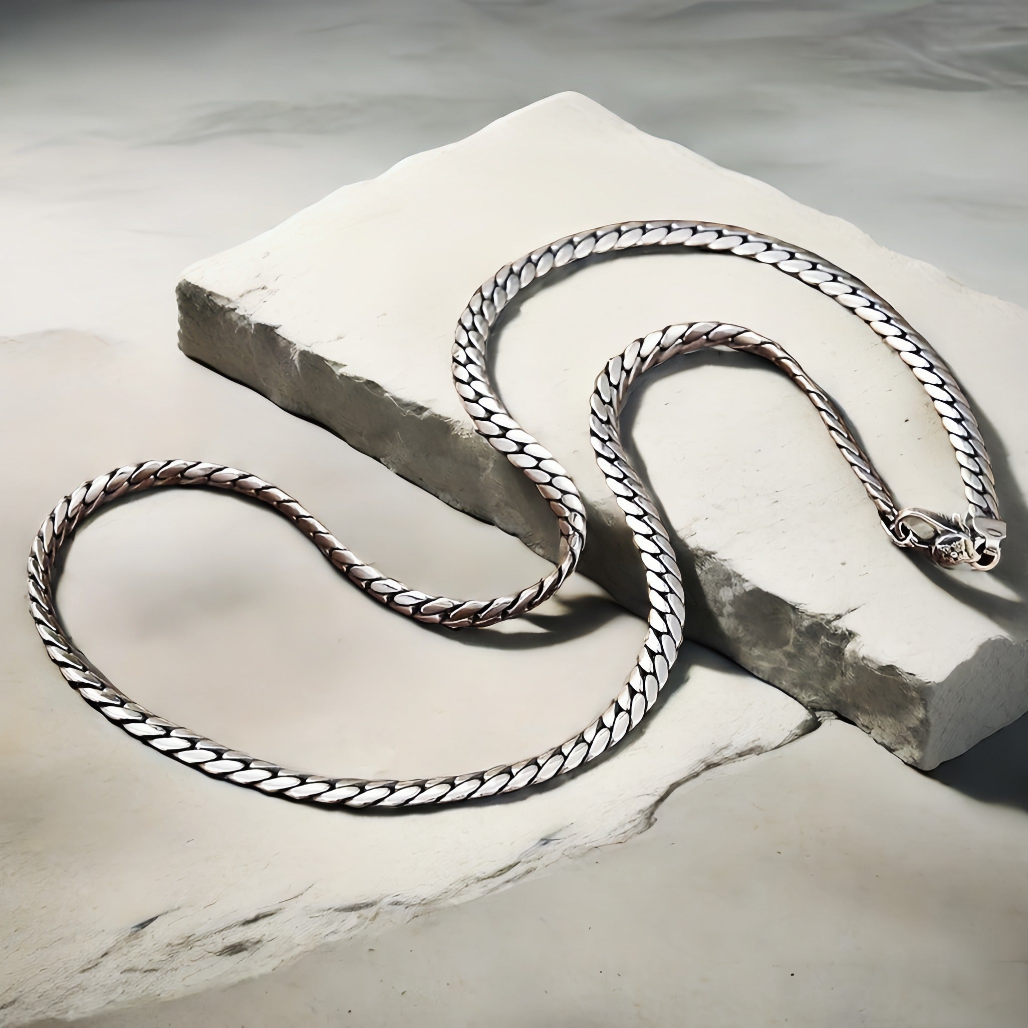 Classy Silver Snake Necklace Chain (Item No. SN130)