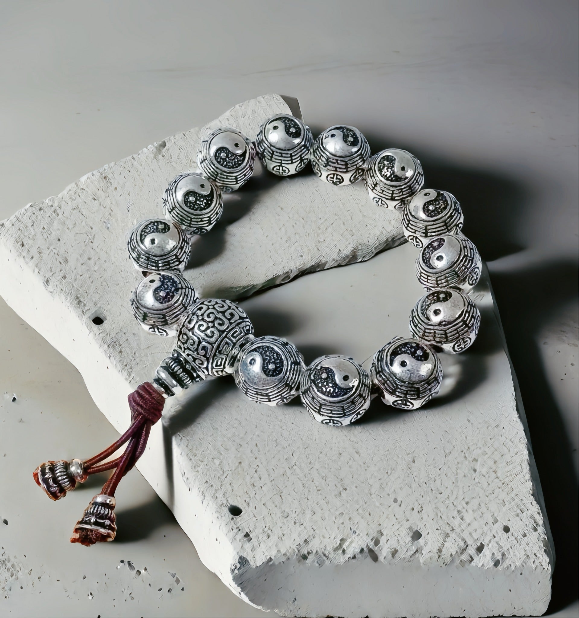 Beaded Buddha Silver Bracelet (Item No.SB175)