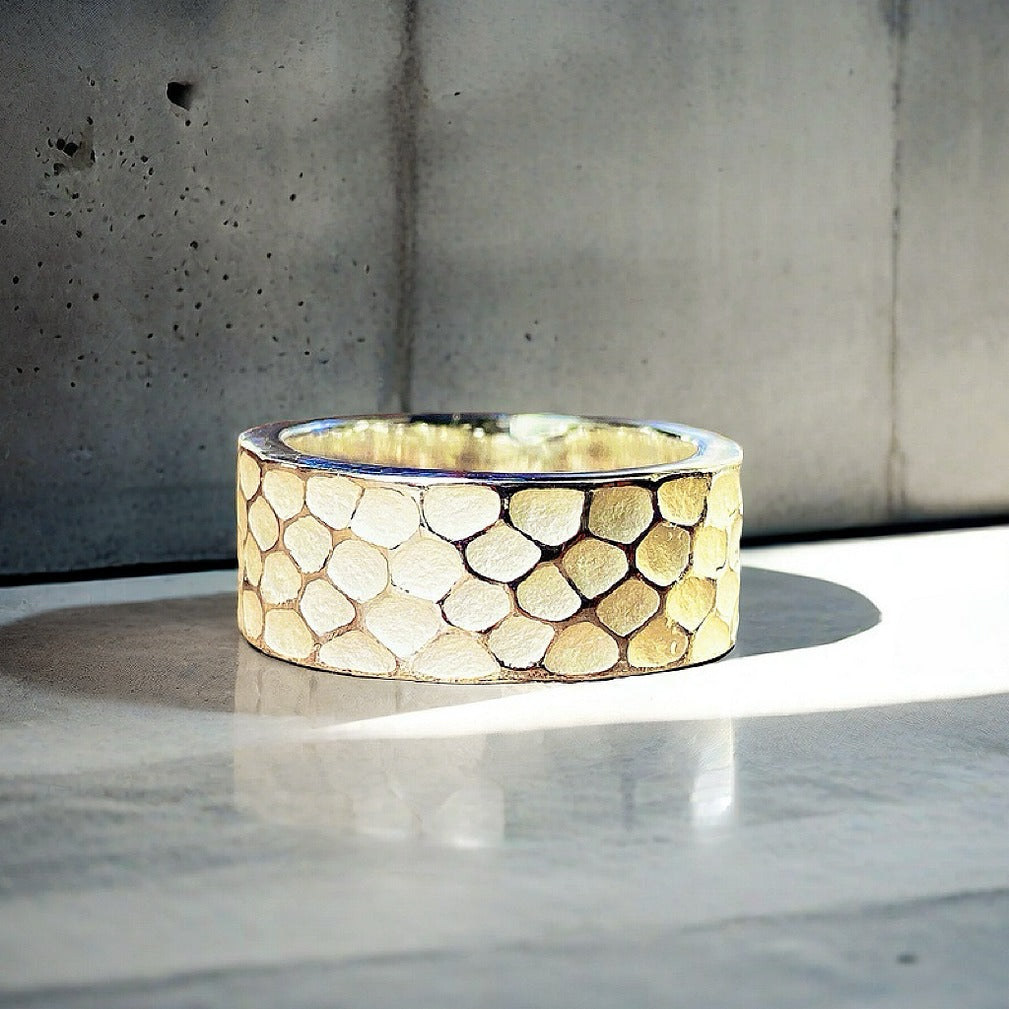 8mm Hammered Silver Ring (Item No. RS107)