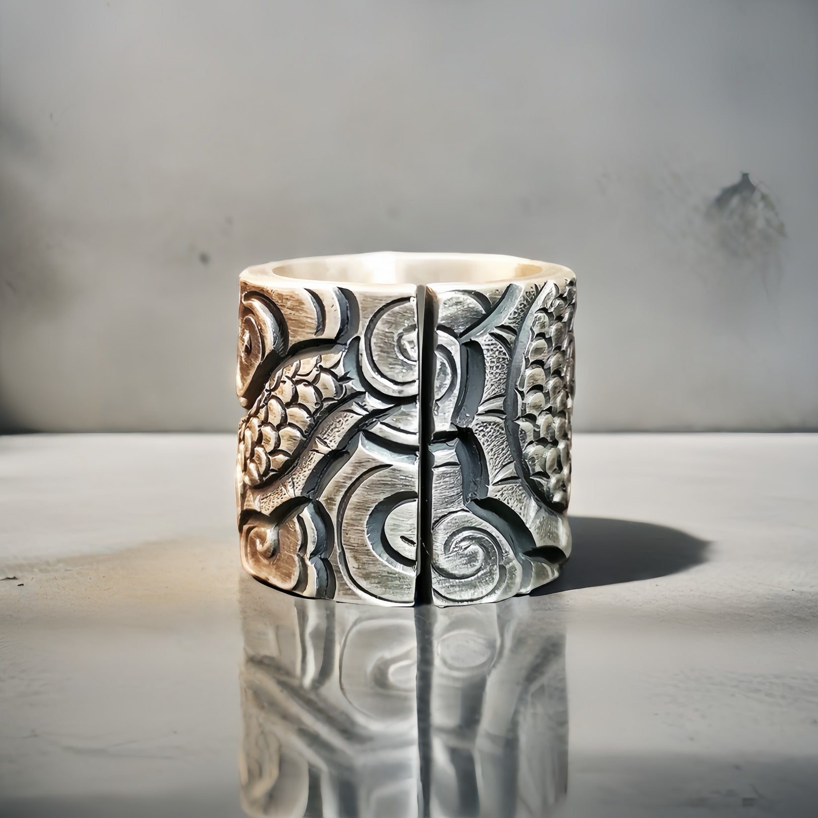 Large Dragon Silver Ring (Item No. RS119)