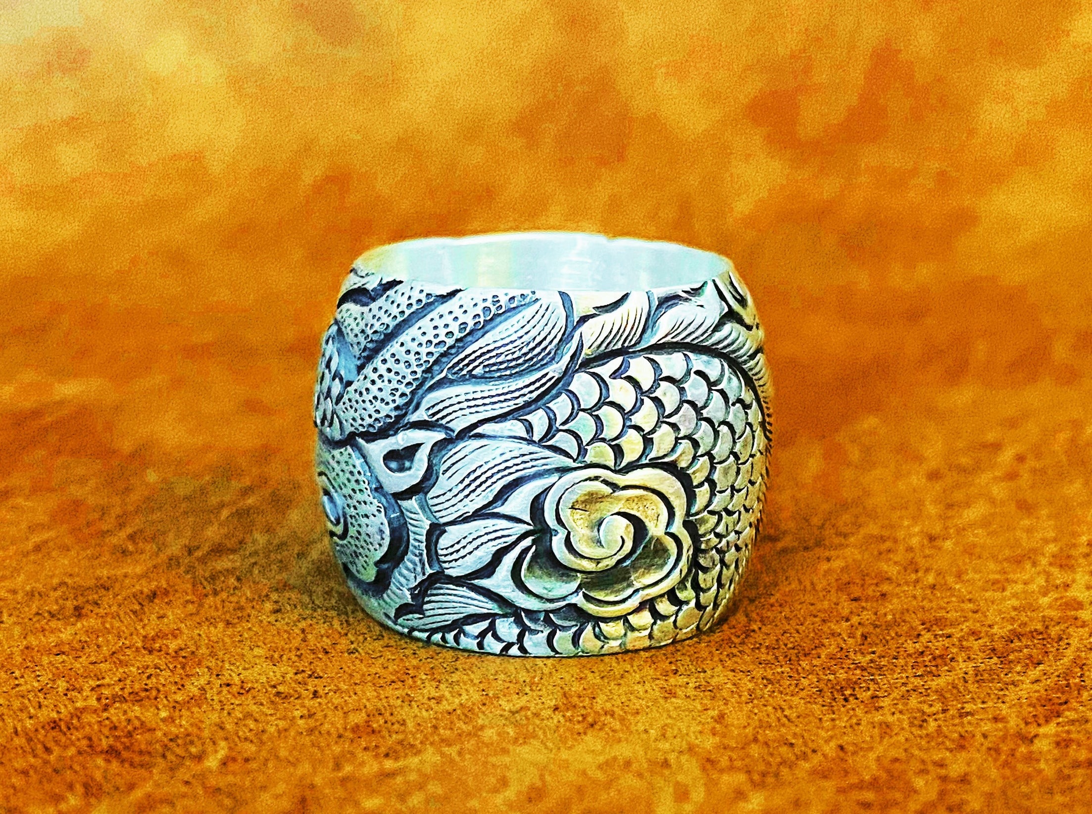 Large Dragon Silver Ring (Item No. RS116)