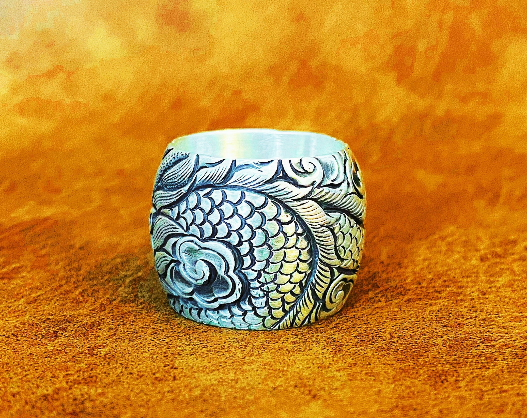 Large Dragon Silver Ring (Item No. RS116)
