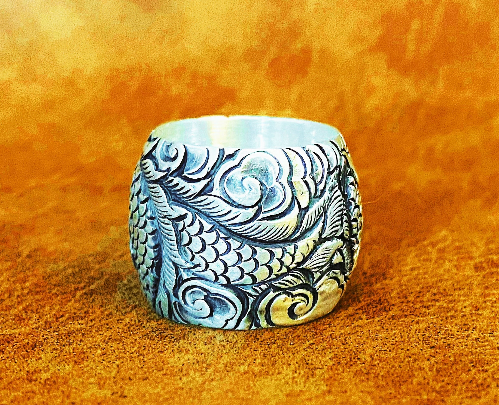 Large Dragon Silver Ring (Item No. RS116)
