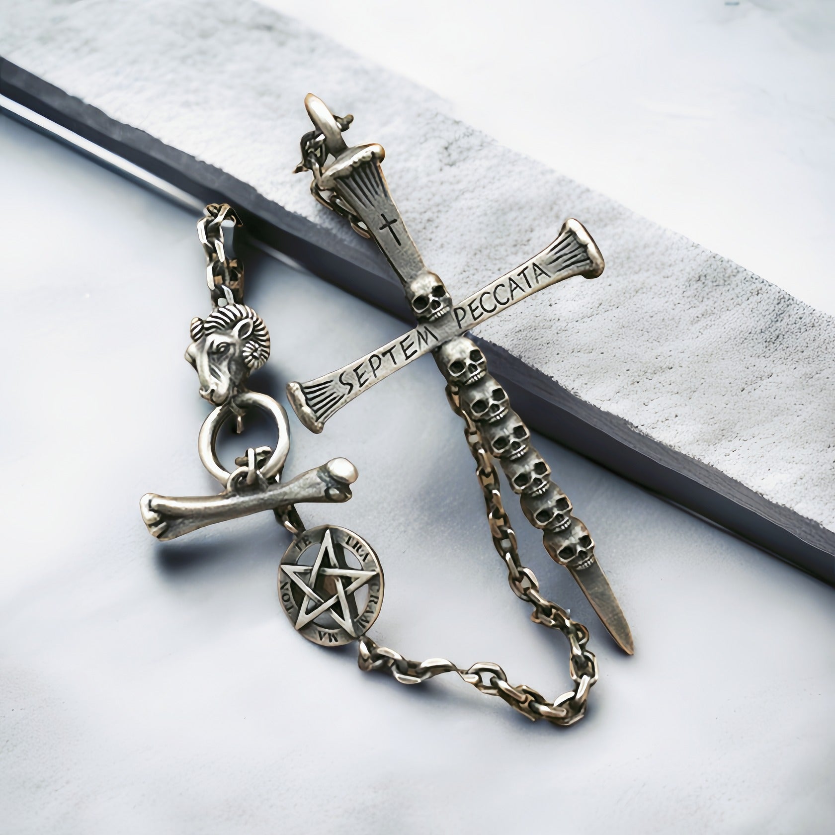 Skull & Cross Silver Pendant (Item No. SP114)