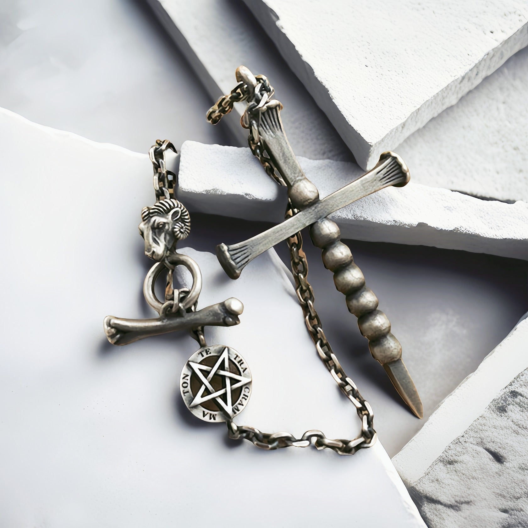 Skull & Cross Silver Pendant (Item No. SP114)