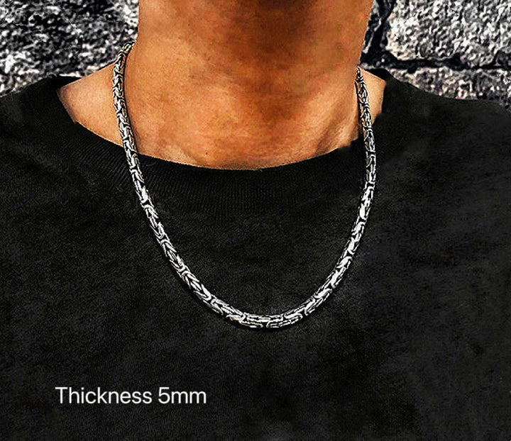 Classy Braided Silver Necklace Chain (Item No. SN105)