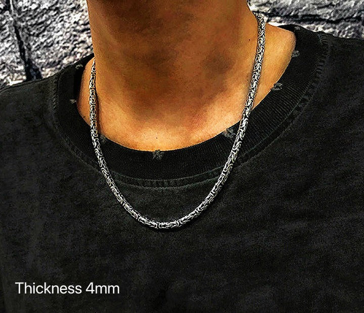 Classy Braided Silver Necklace Chain (Item No. SN105)