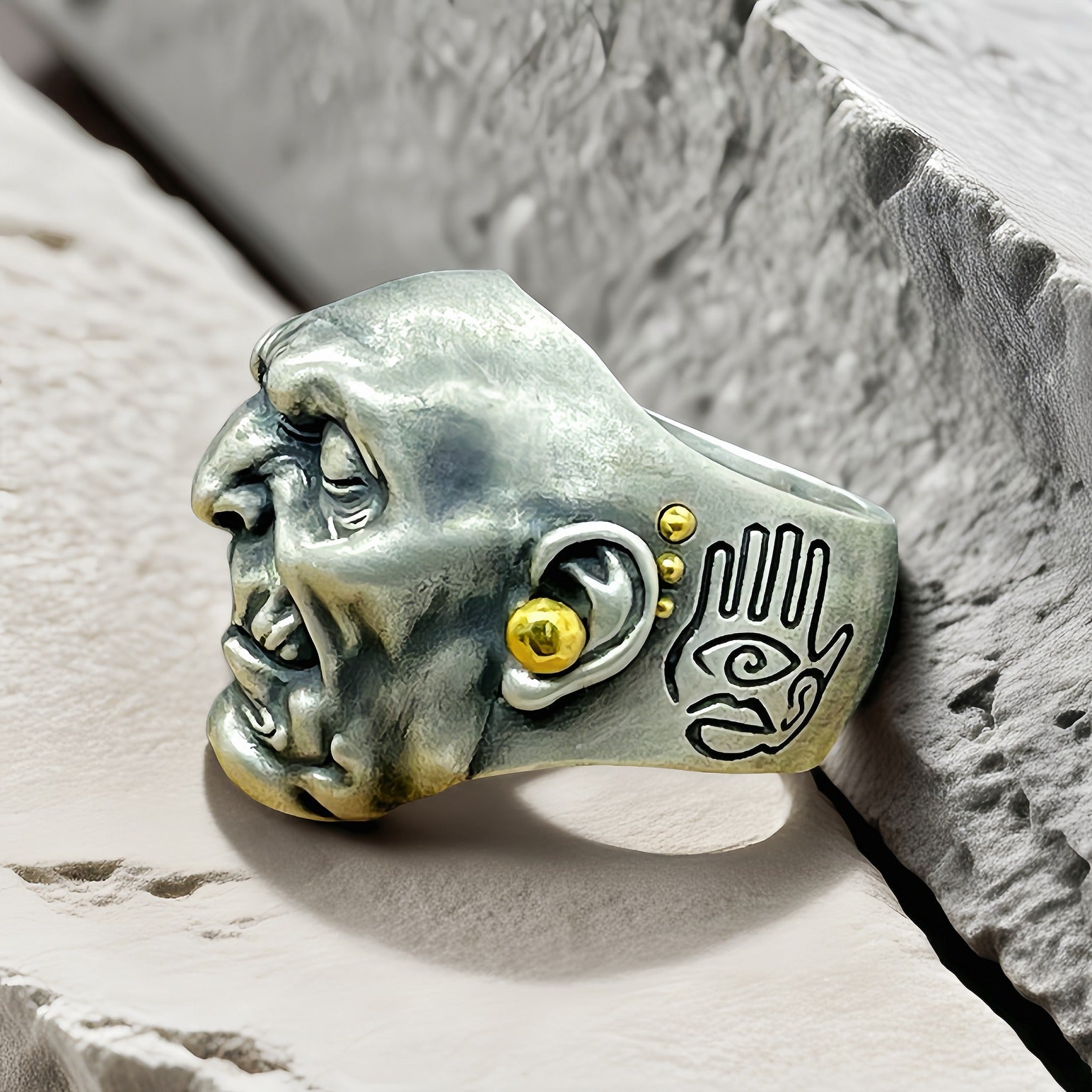 See No Evil, Hear No Evil, Speak No Evil Silver Ring (Item No. SR129)
