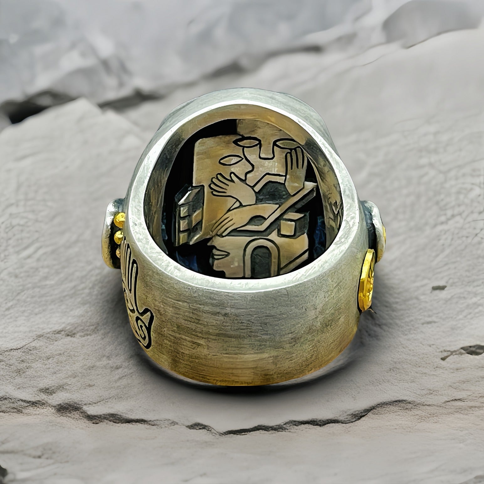 See No Evil, Hear No Evil, Speak No Evil Silver Ring (Item No. SR129)