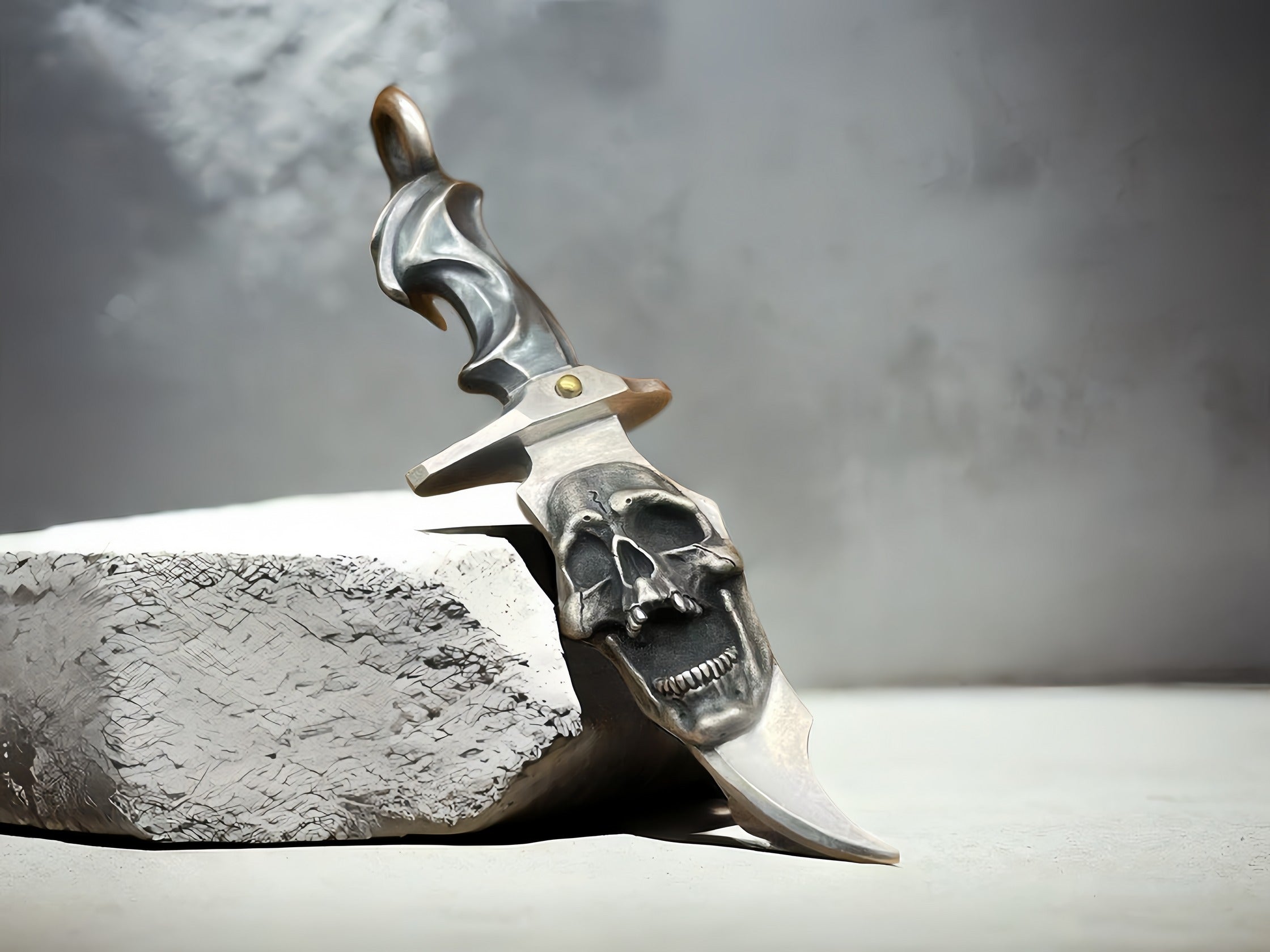 Skull & Dagger Silver Pendant (Item No. SP118)