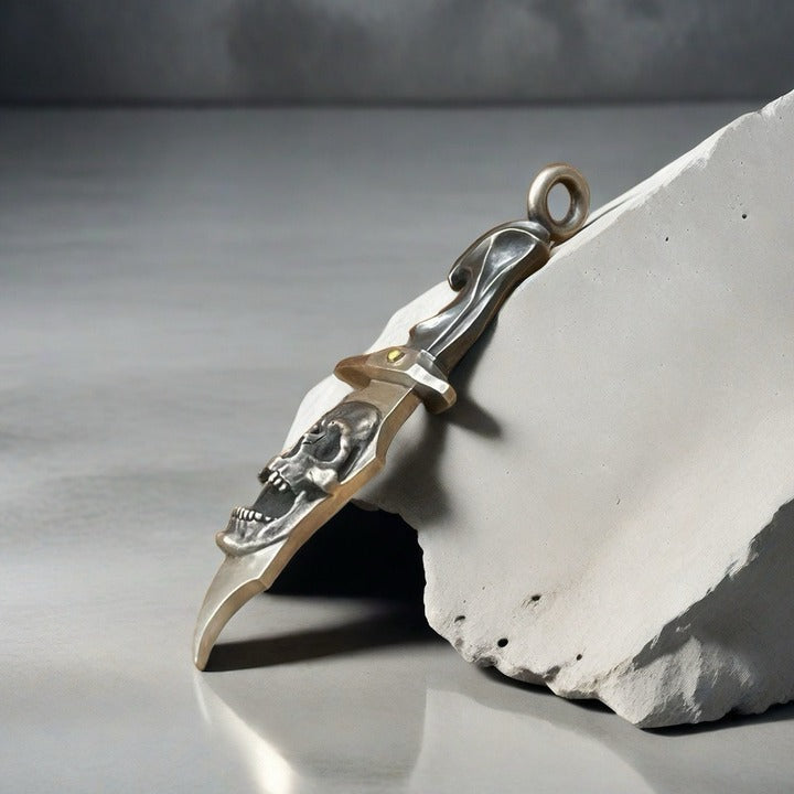 Skull & Dagger Silver Pendant (Item No. SP118)