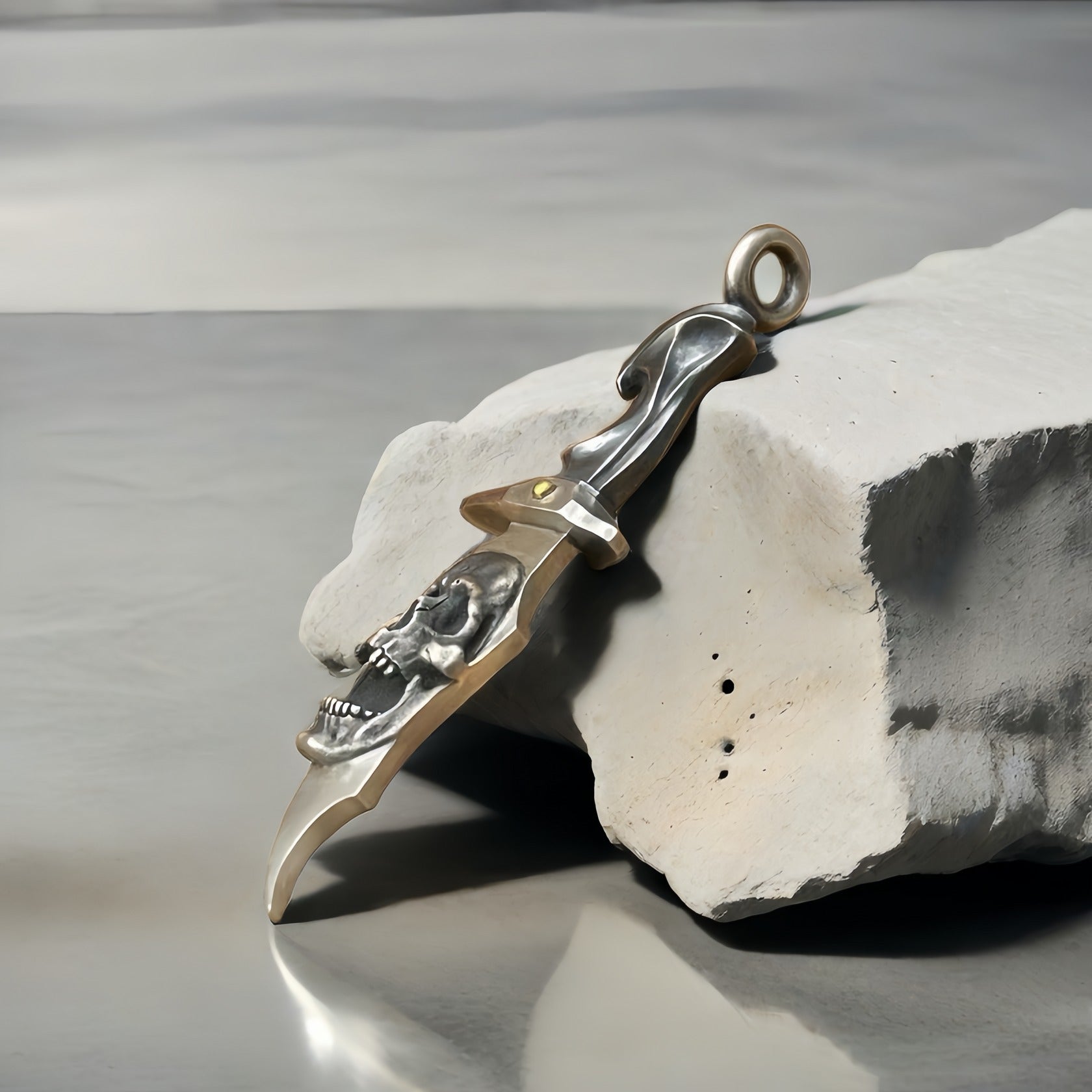 Skull & Dagger Silver Pendant (Item No. SP118)