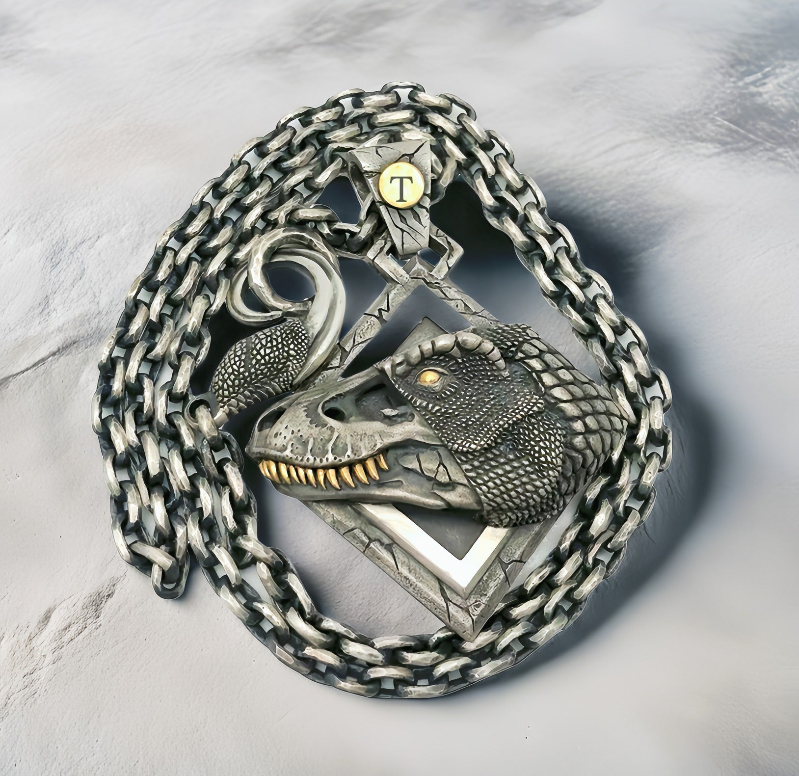 Jurassic Wolrd Silver Pendant Necklace (Item No. SP103)