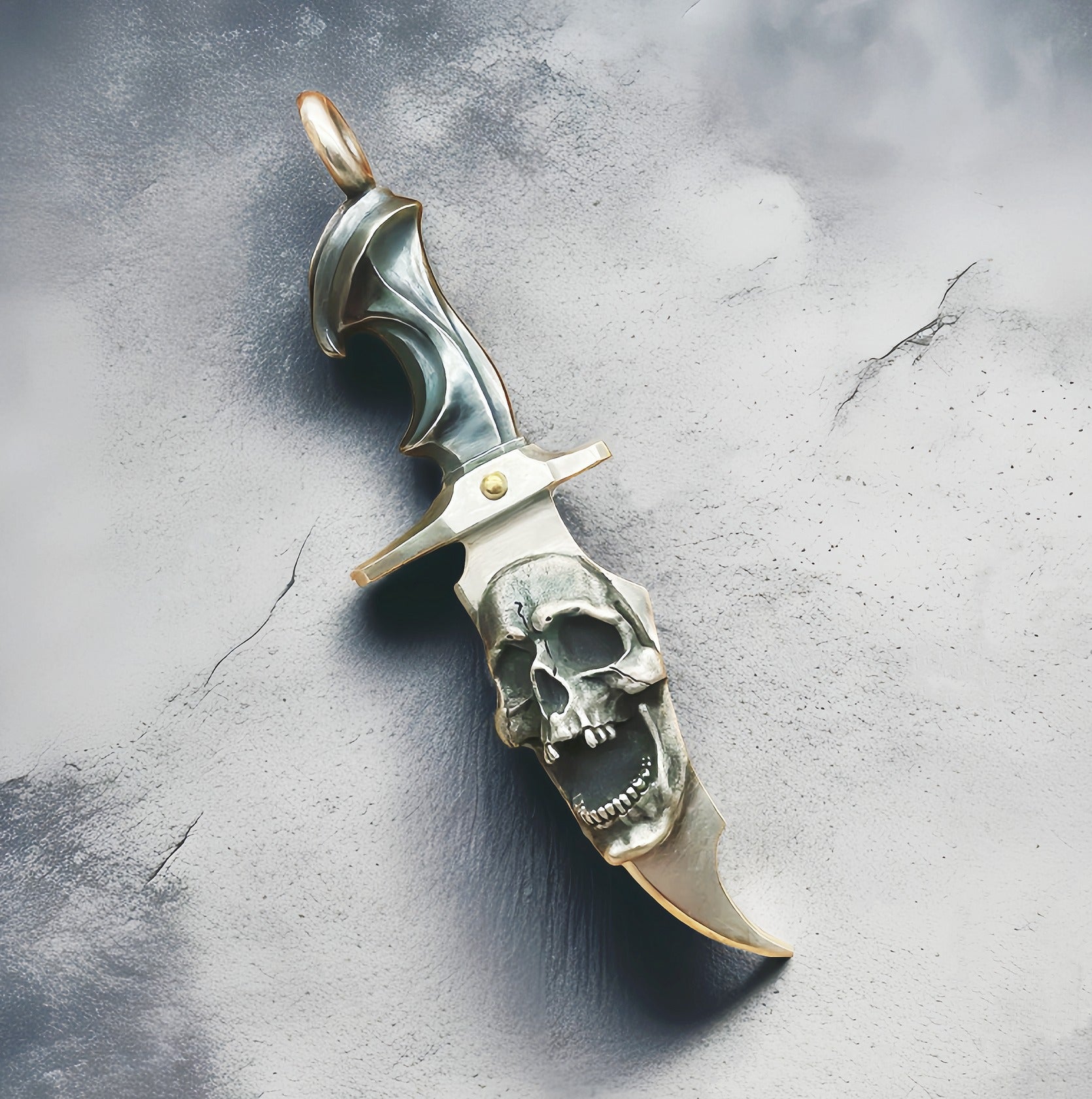 Skull & Dagger Silver Pendant (Item No. SP118)
