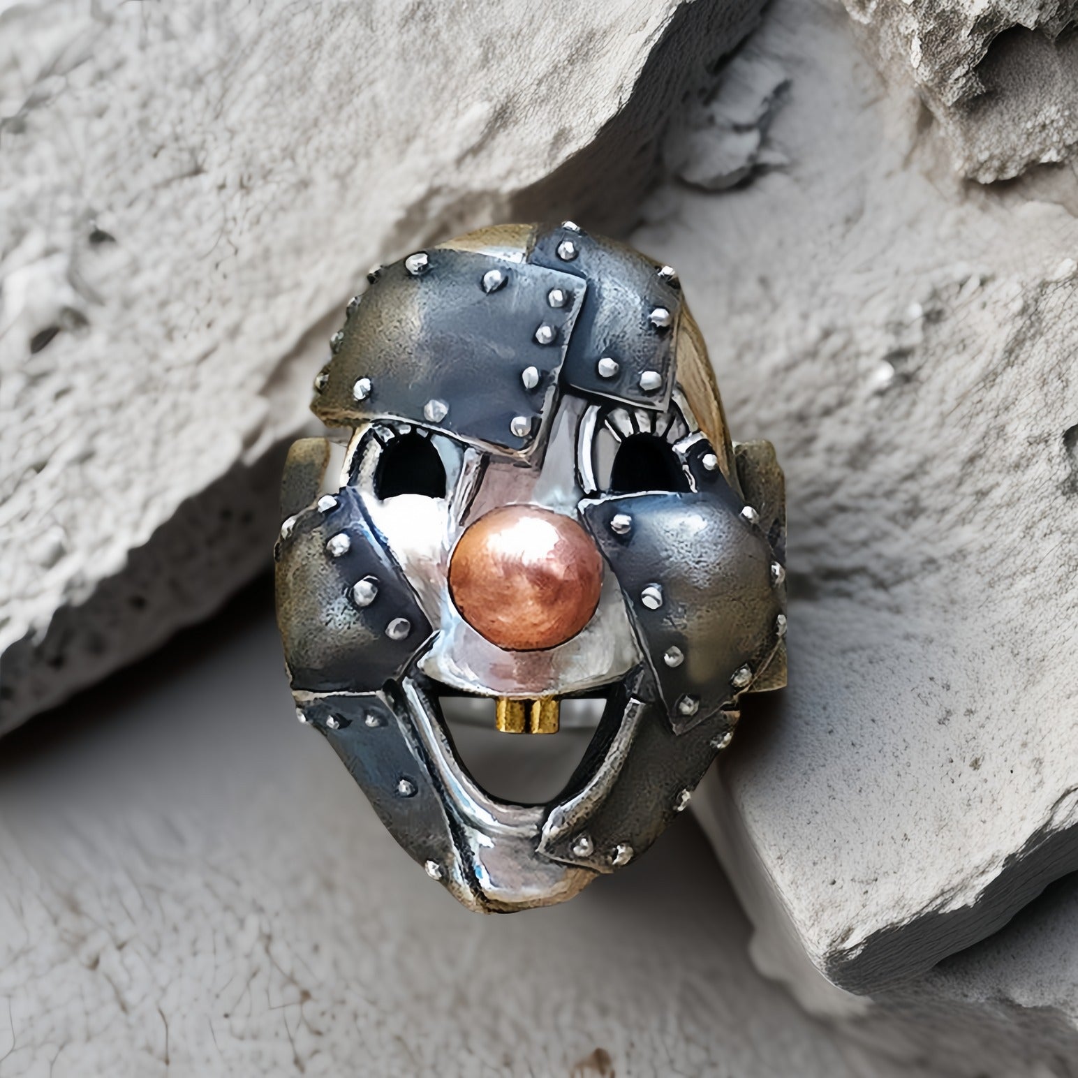 Clown Mask Ring Silver Ring (Item No. SR127)