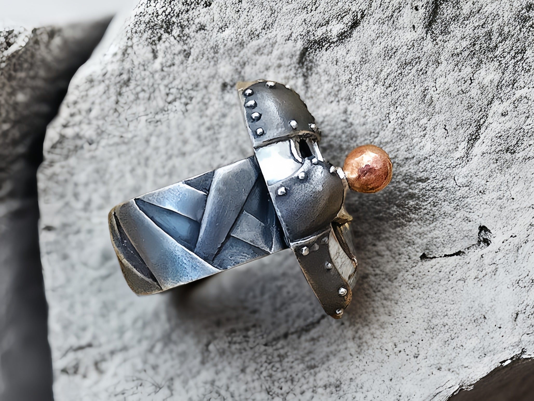 Clown Mask Ring Silver Ring (Item No. SR127)