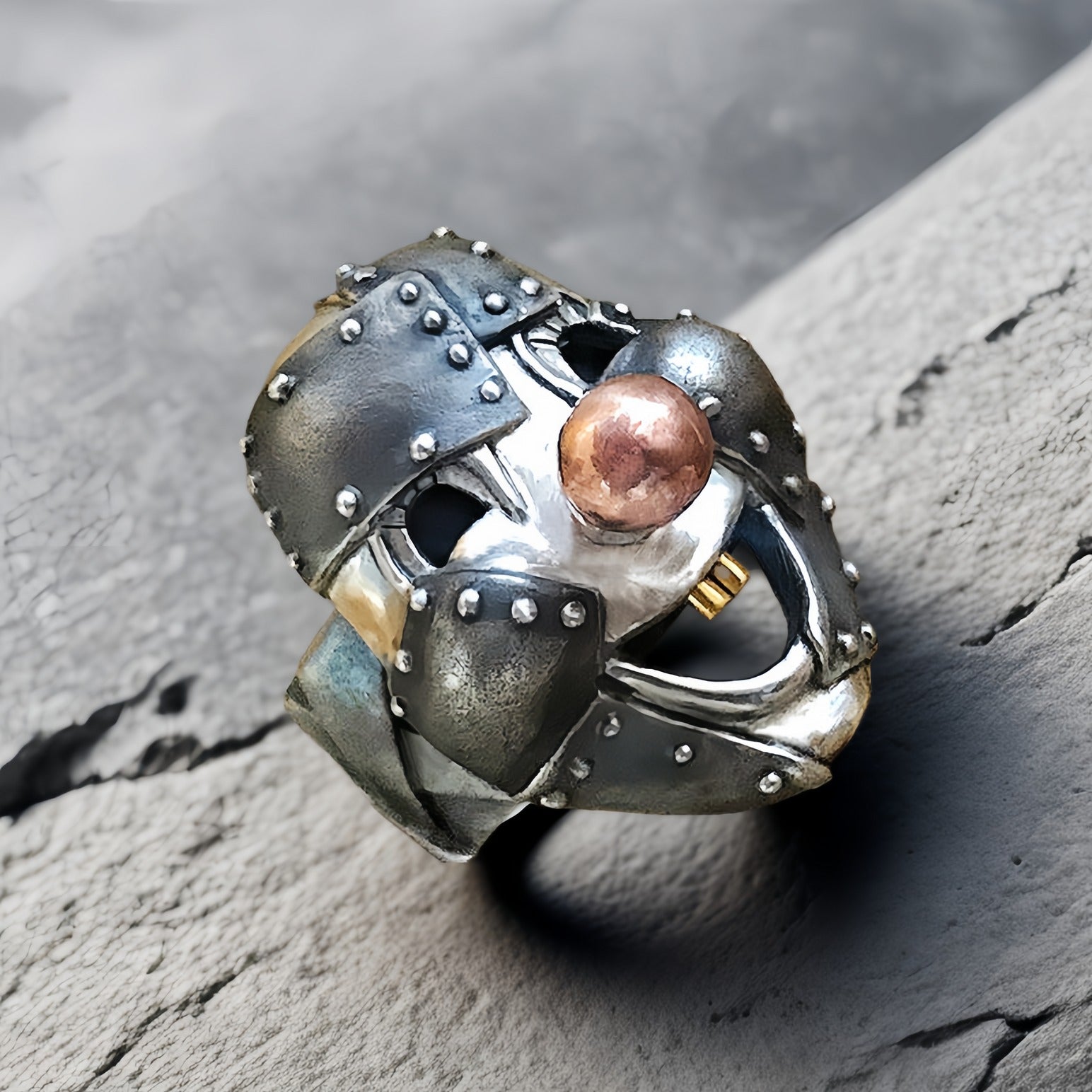 Clown Mask Ring Silver Ring (Item No. SR127)