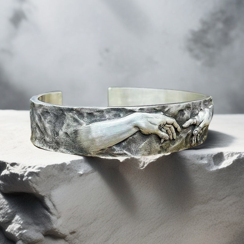 Genesis The Creation Of Adam Silver bangle (Item No.SB100）