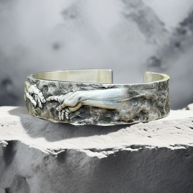 Genesis The Creation Of Adam Silver bangle (Item No.SB100）