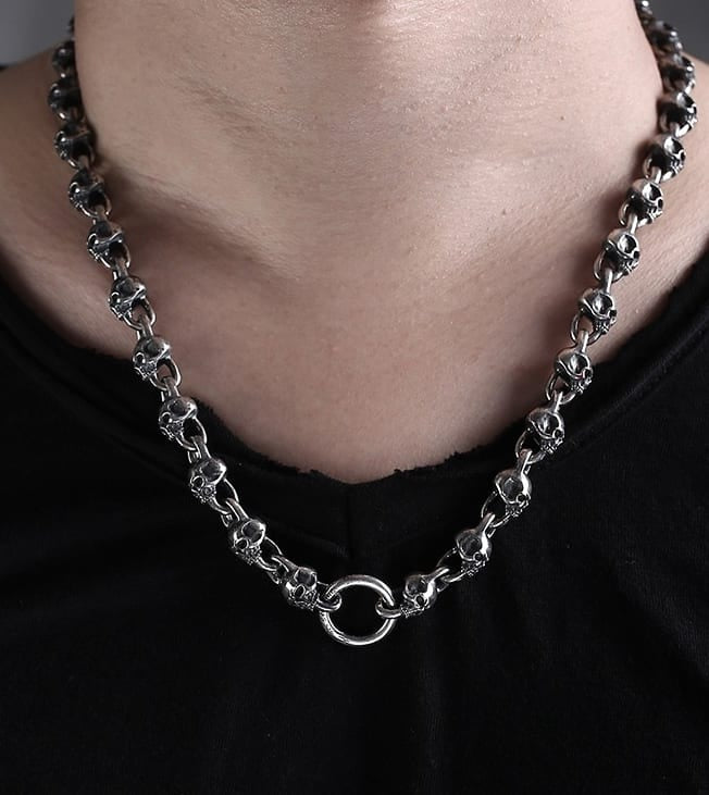 Skull Silver Necklace Chain (Item No. SN117)